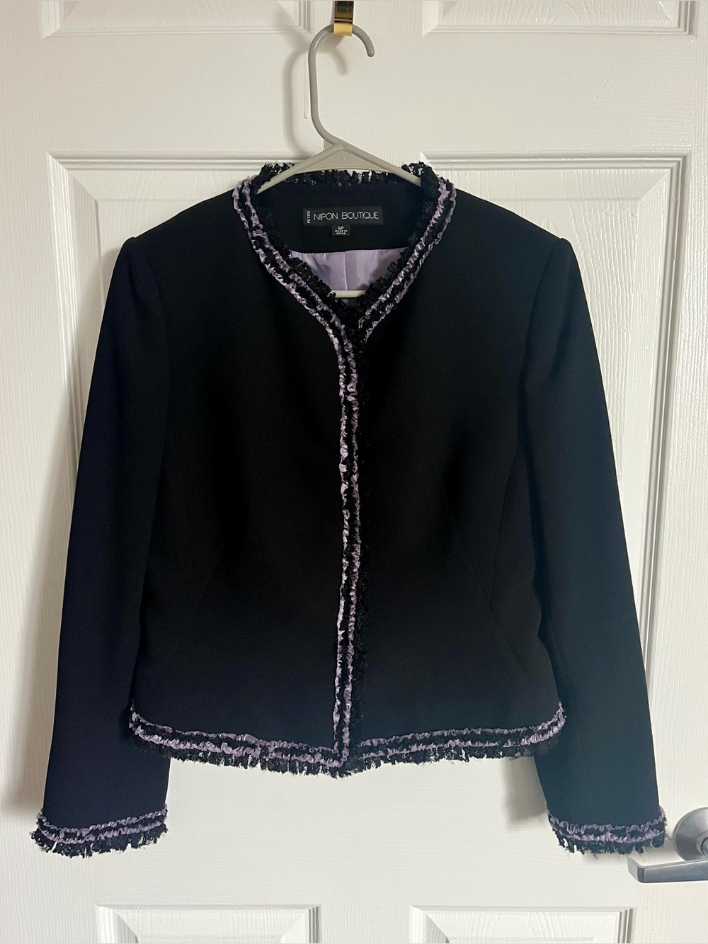 Black Lady’s Blazer with Lilac Trim
